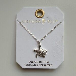 Amanda Blu Silver Turtle Pendant Necklace